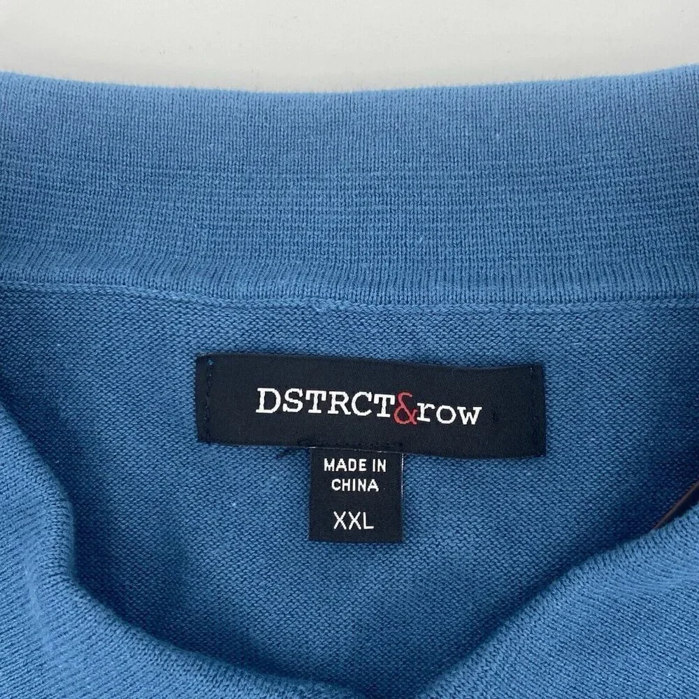 DSTRCT&ROW Mens Size XXL Sweater Collared Blue Stripe Pullover Stitchfix